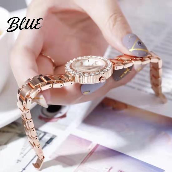 Shiny Rhinestone Dial Watch Ladies Bracelet Quartz Analog Sparkling Round
