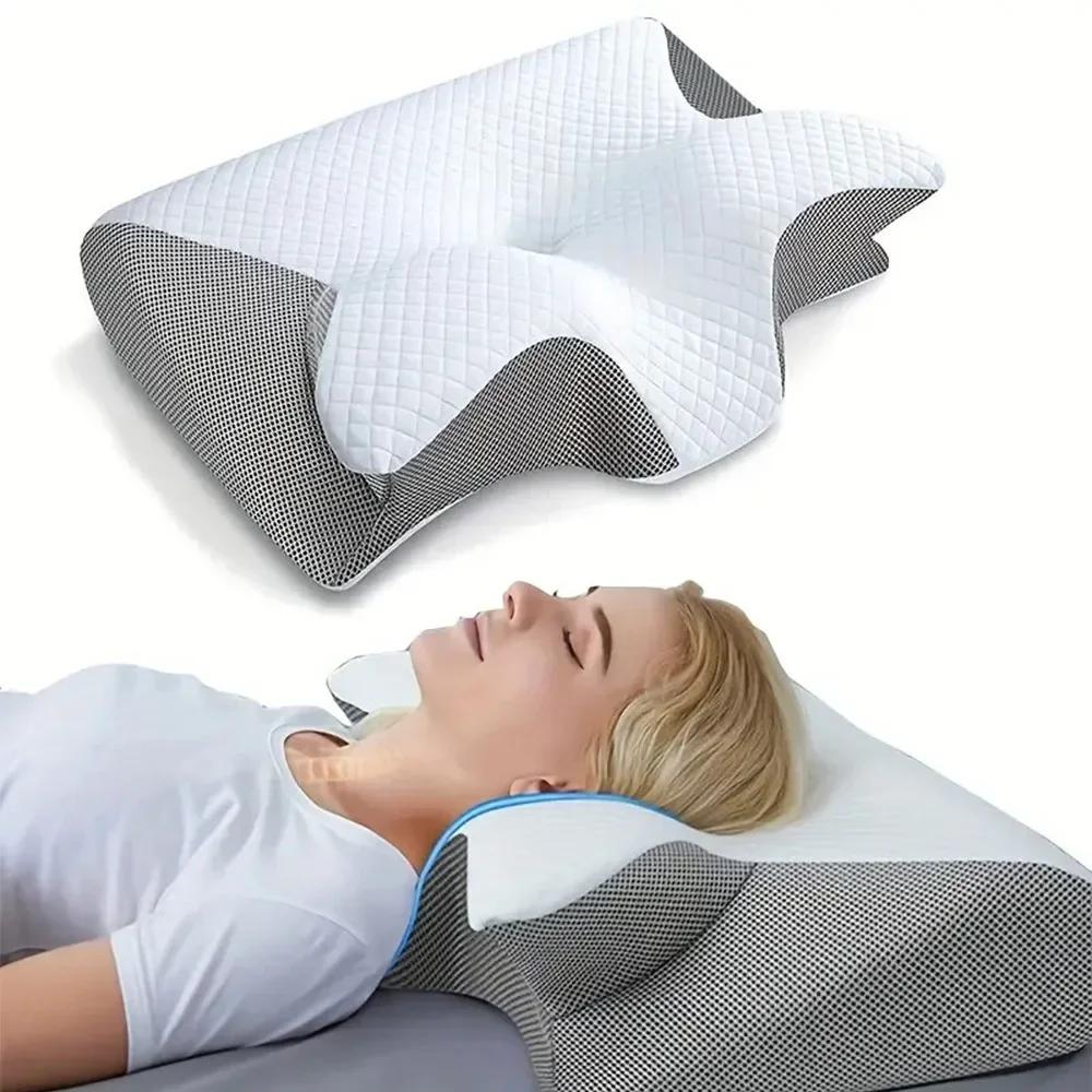 Memory Foam Pillows Butterfly Shaped Relaxing Rebound Comfort Memory Sleep Cervical Orthopedic Neck Pillow Massage Bed Pillow