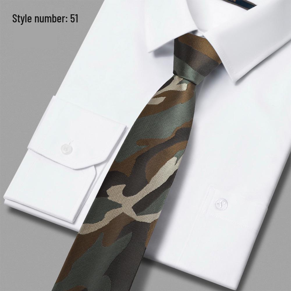 2025 New Men's 6cm Polyester Silk Business Casual Tie