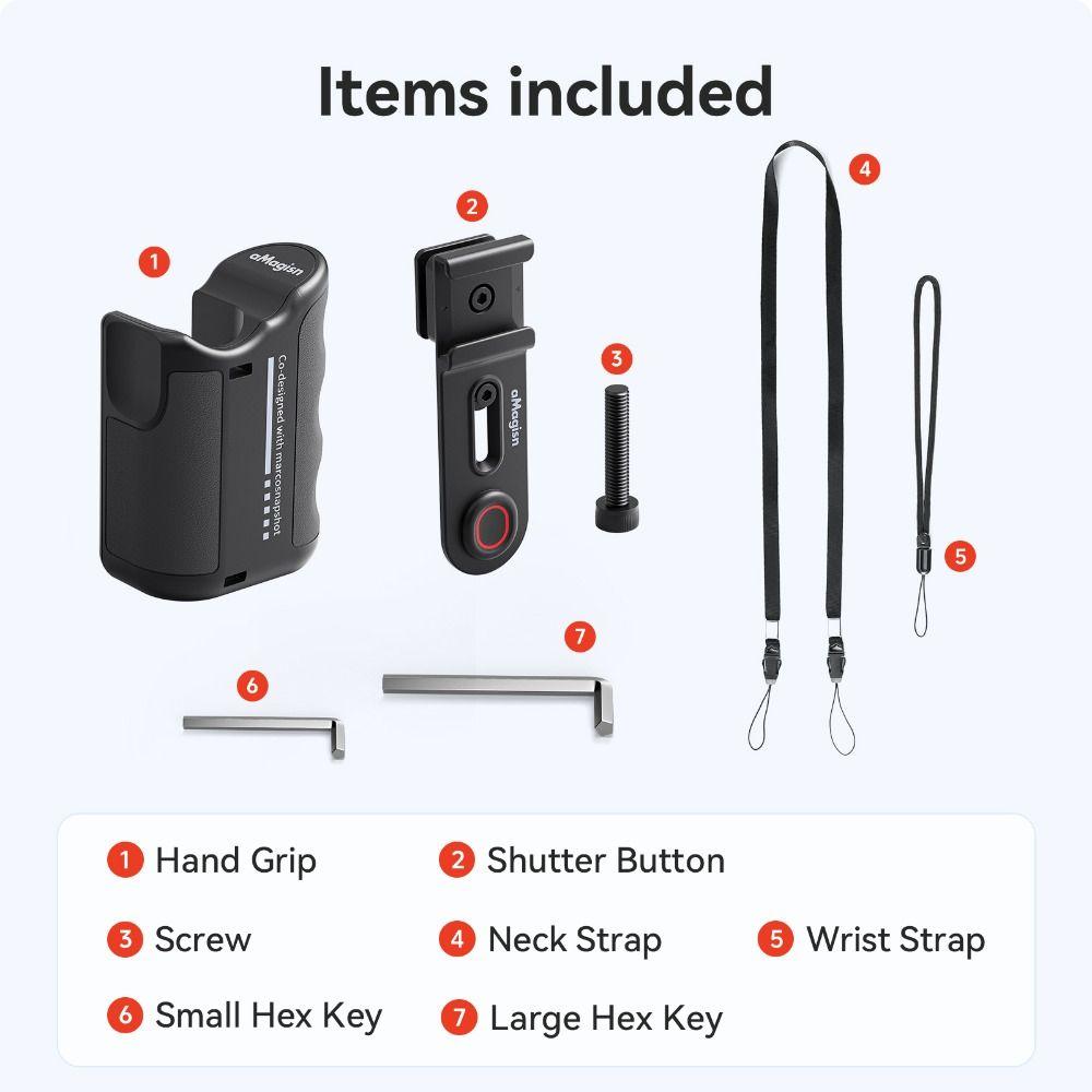 Shutter Button StreetGrip Vlog Holder for DJI Action/Insta360 Ace Pro Camera Accessories