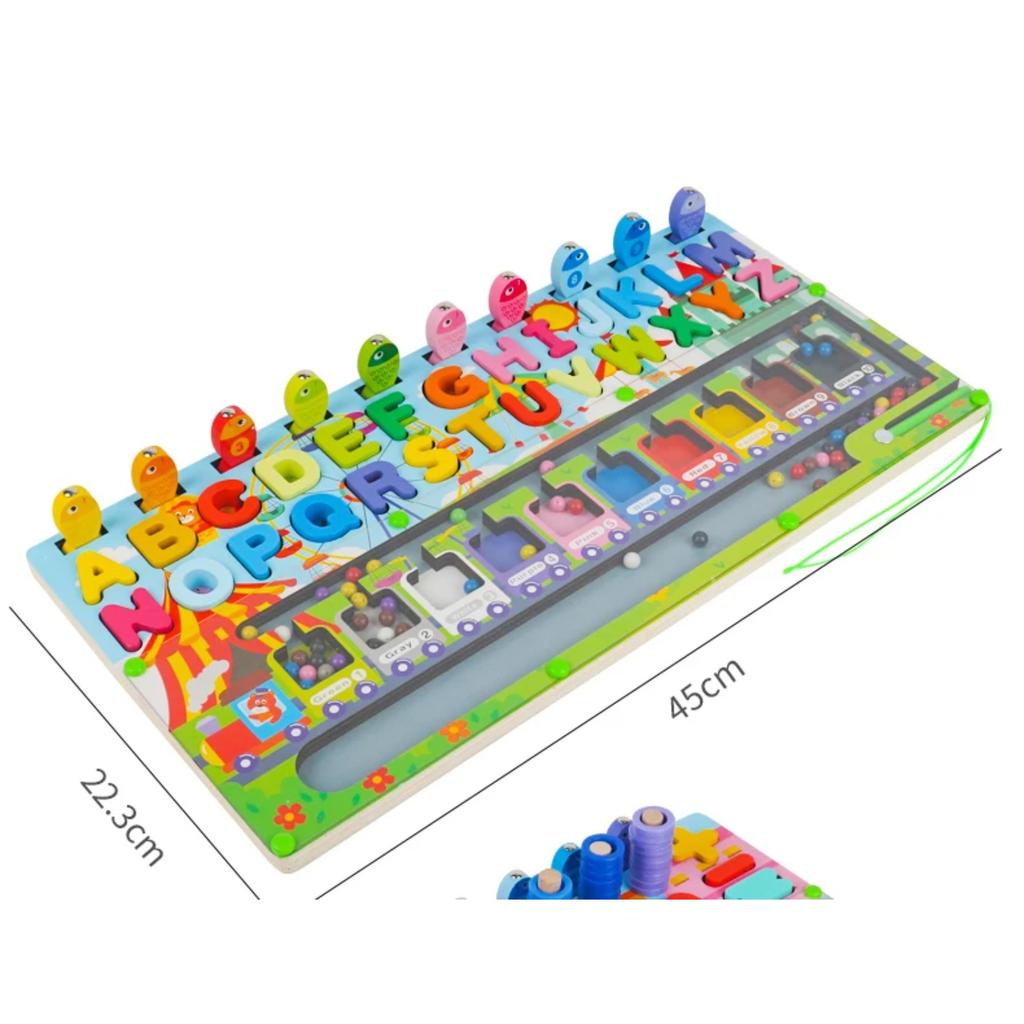 Kids Montessori Educational Wooden Math Toys Children Busy Board Count Shape Colors Match Fishing Puzzle Learning Toys Gifts