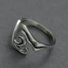 Adjustable Open Ring Couples In Vintage Geometric Style Sterling Unisex Jewelry
