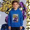 Boys Girls Warm Pullover Sweatshirt for Autumn Winter Daily Wear Anime Print Fleece Hoodie for Kids