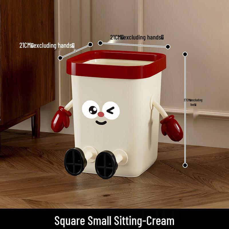 High-Capacity Cute Trash Can with Lid for Kitchen, Bedroom, Bathroom, and Living Room