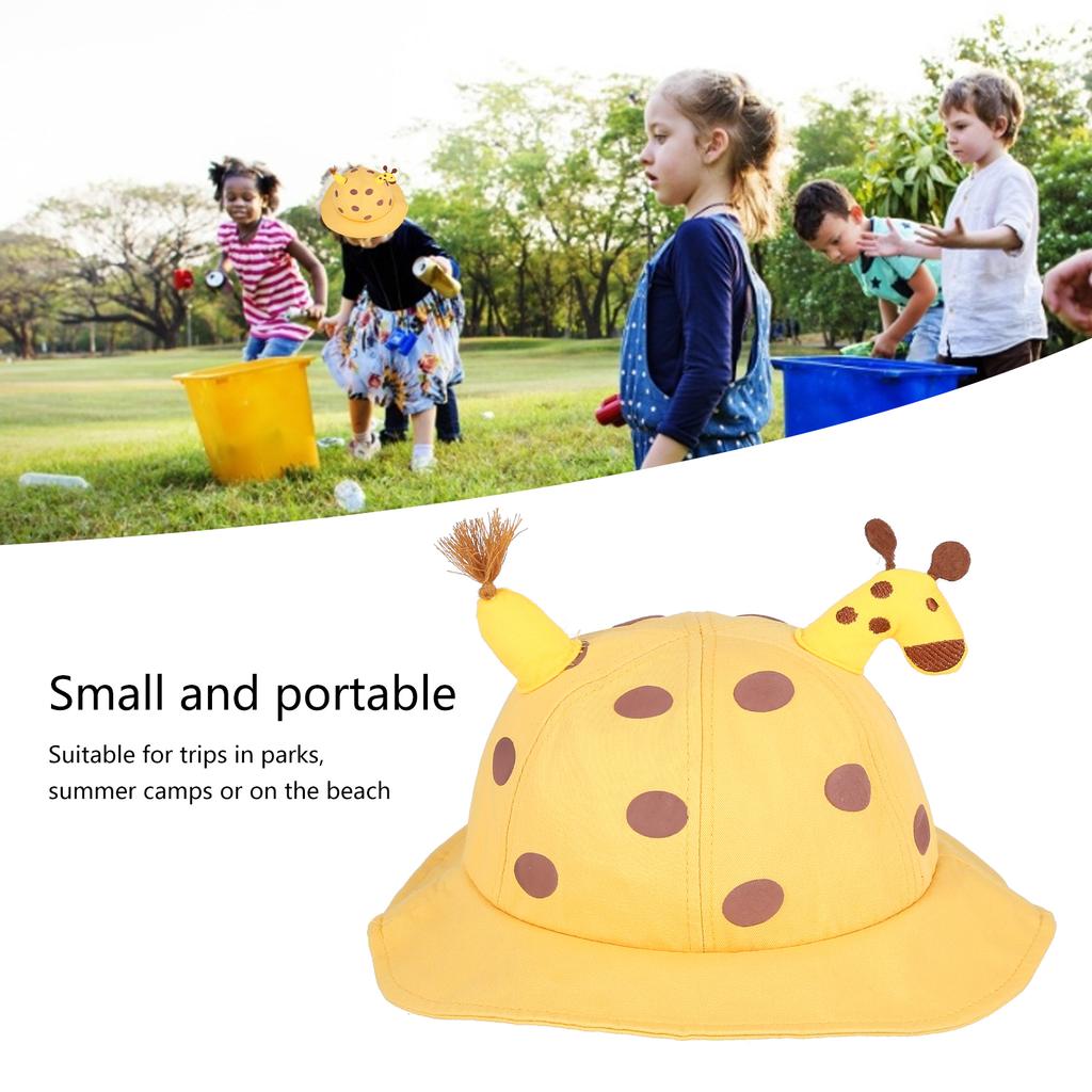 Kids Bucket Hat Cotton Cute Cartoon Deer Shaped Wide Brim Sun for Children