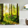 Berkenbomen Boslandschap Douchegordijn Waterdichte Stof Badkamer Gordijnen Natuurlijk Landschap Bad Scherm Met 12 Haken