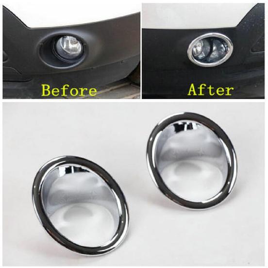 2Pcs Front Fog Light Lamp Cover Trim for Ford Explorer 2011 2012 2013 2014 2015 ABS Chrome