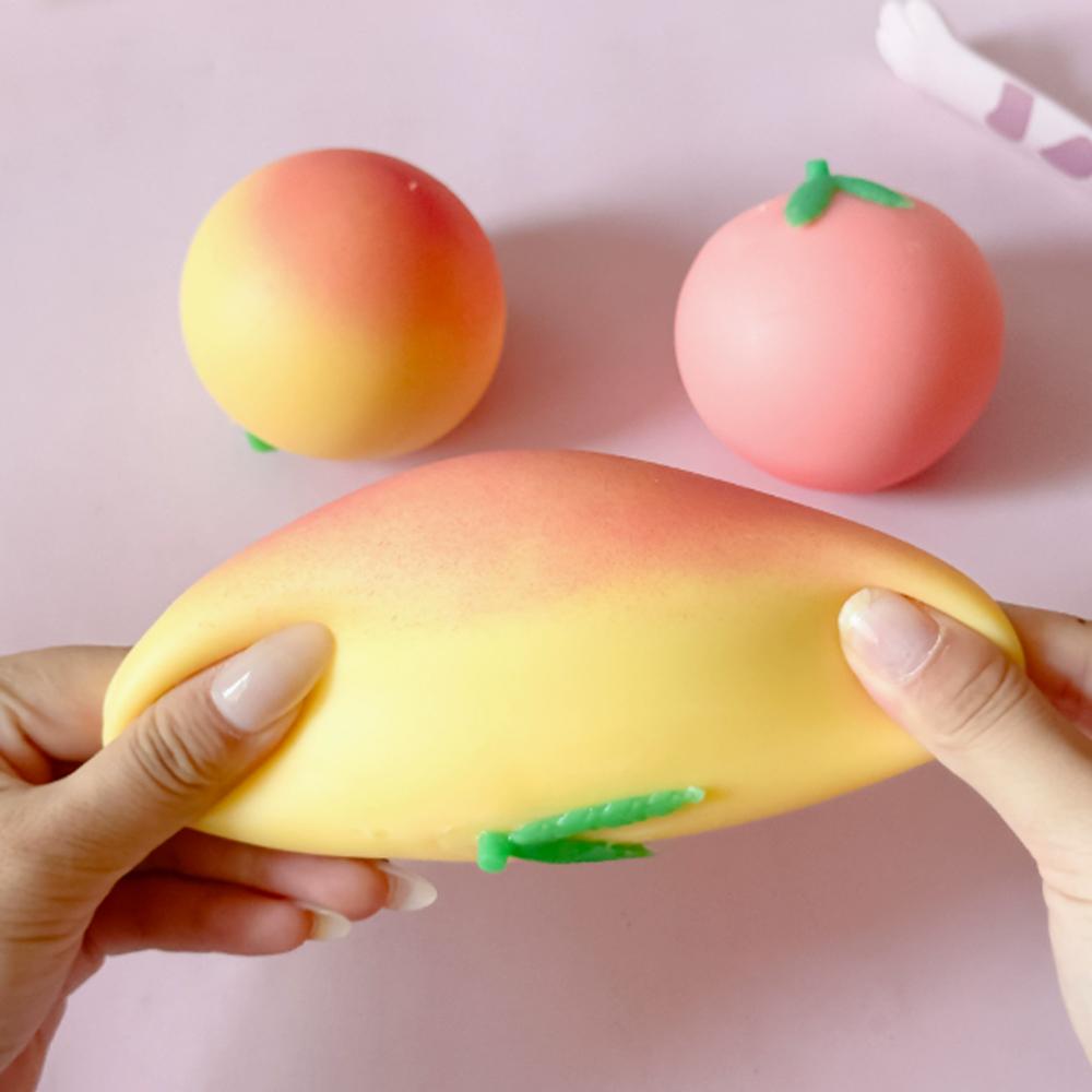 Cartoon Peach Pu Squishy Slow Rising Anti Stress Decompression Kawaii Kids Squishies Toys Gift Fidget Toy