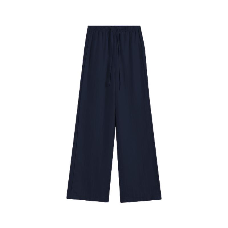 Women's Pure Linen Wide-Leg Pants - White, Summer Style, Loose Fit, High-End, Relaxed Feel