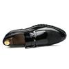 Men Black Loafers Leather Shoes Formal Business Shoes Wedding Dress Prom Punk Shoes Over Sized