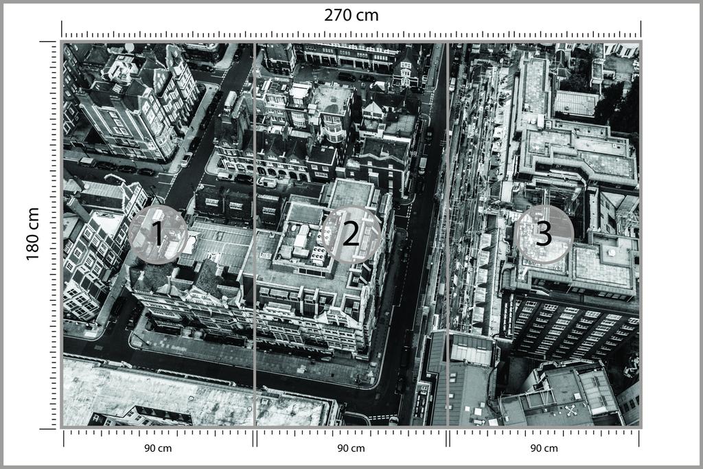 Fototapeta London černobílá omyvatelná flísová 270x180