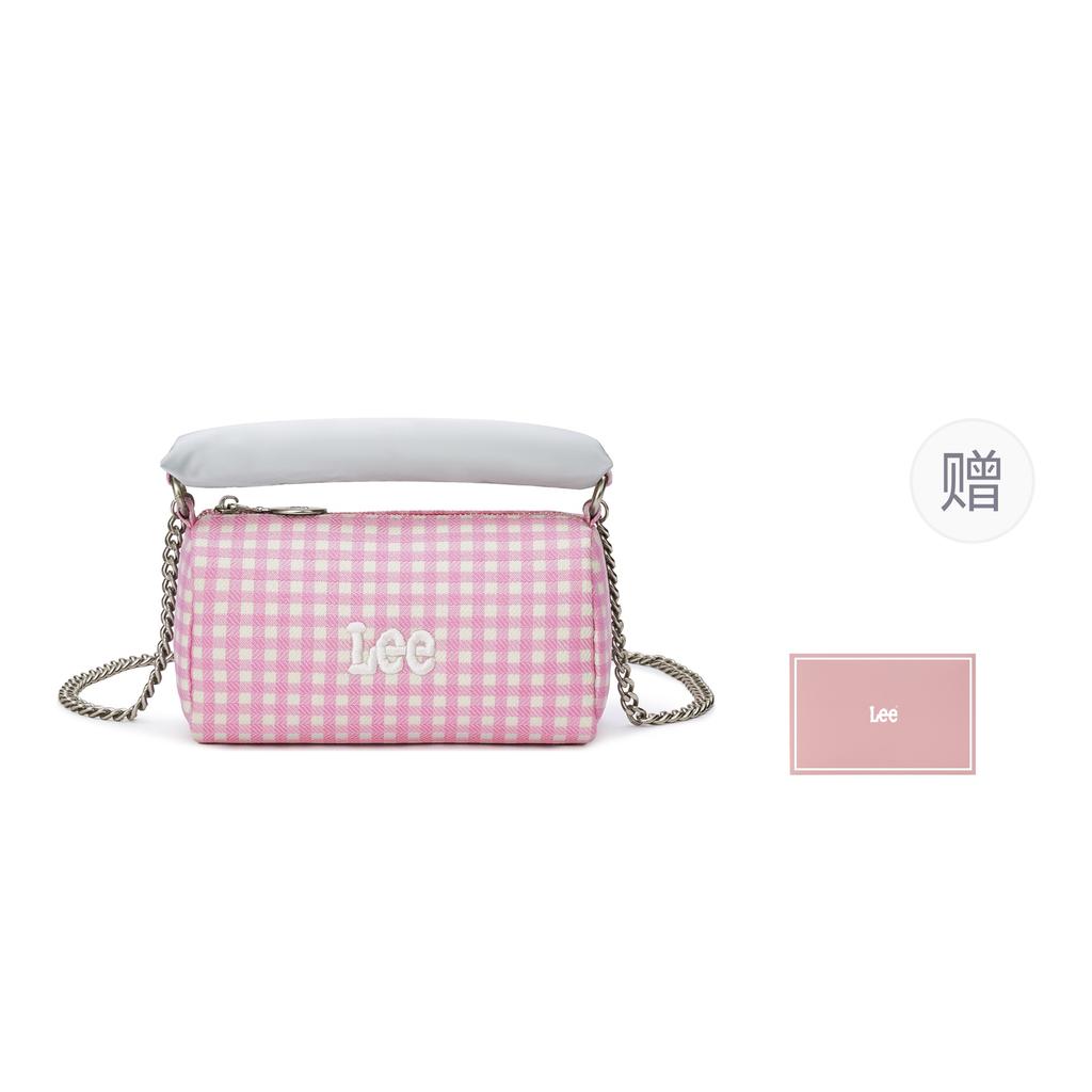 New Lee Fabric Handbag, Shoulder Bag, Crossbody Bag Large Size Women's Pink Plaid LE250038L-102