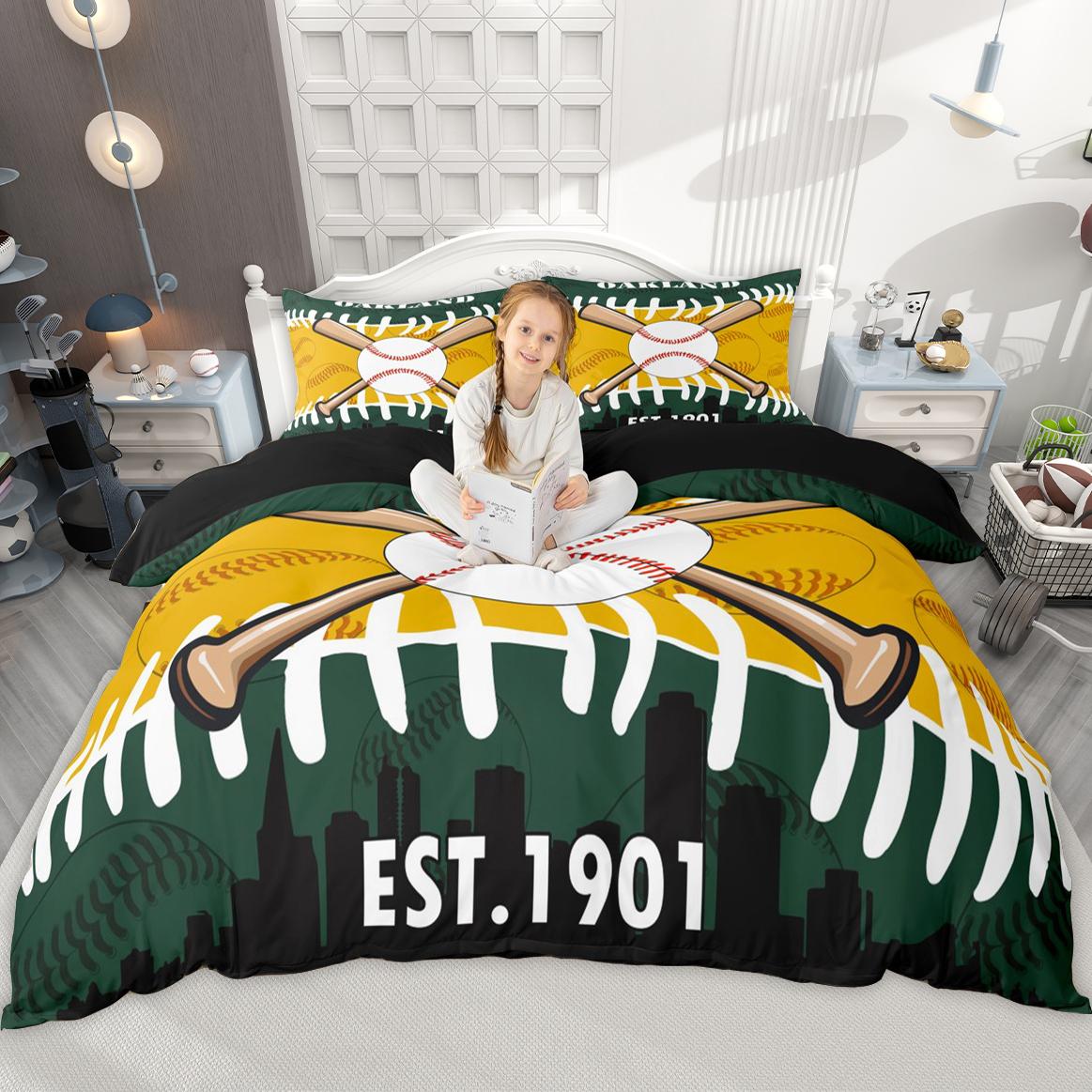 

Homewish Teens Baseball Duvet Cover Set for Boys, American City Bedding Set, Sports Comforter Cover Set DE XS 100x135cm 2pcs&set