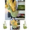 Cartoon Dinosaur Plush Bag For Girls Soft Toy Shoulder Wallet With Zipper Closure
