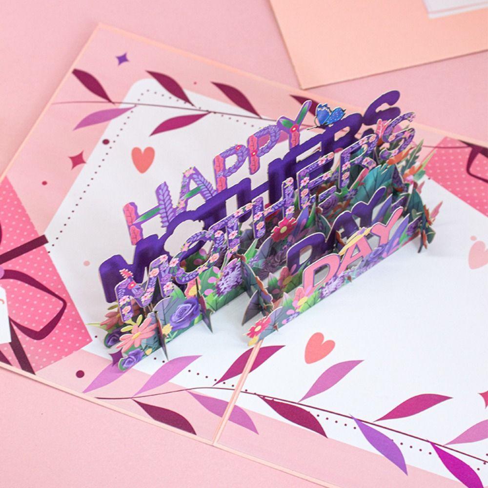 Blessing Mother's Day Greeting Card 3D Message Cards Invitations Cards Thank You Card  For Mom Gift
