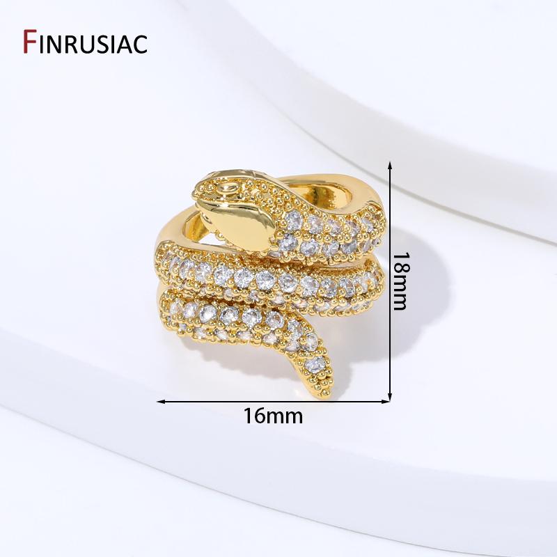

18K Gold Plated Brass With Zircon Snake Shape Spacer Beads,Separators For Beads,DIY Beading Jewelry Making Accessories Findings 1 piece