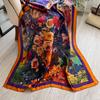 Popular 180X90CM Print Bandannas Europe America Silk Scarves Four Seasons Satin Beach Towel Fashion Flower Long Shawls