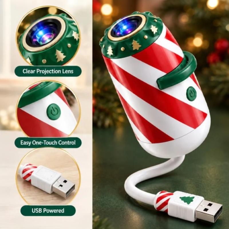 Usb Christmas Projector Light 6/12/24 Patterns Flexible Led Xmas Projection Lamp For Car Bedroom Party Decor