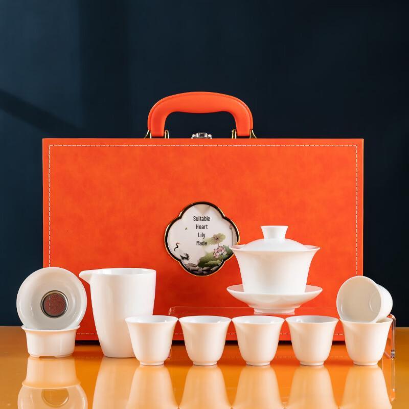 

Dehua White Porcelain Kung Fu Tea Set with Wind Chimes Gaiwan