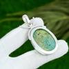 Natural Tibetan Turquoise Gemstone Jewelry 925 Sterling Silver Pendant For Girls