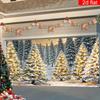 1pc 2D Flat Banner Background Cloth, Christmas Snow Scene, Suitable for Christmas Decoration, No Power Required - Wzy