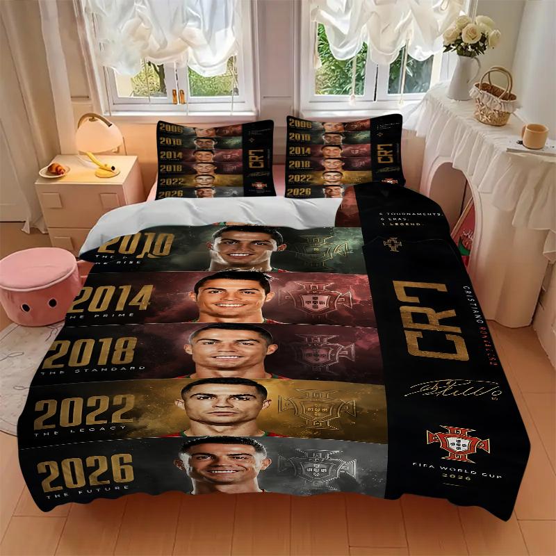 3Pcs Cristiano Ronaldo'S Journey Bedding Sets For All Sizes New 3D Printed Bed Cover Comforter Duvet Cover Pillowcase Bedroom Decoration