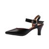 Where's That From Womens/Ladies New Diamante PU Buckle Detail Wide Mid Heel Sandals
