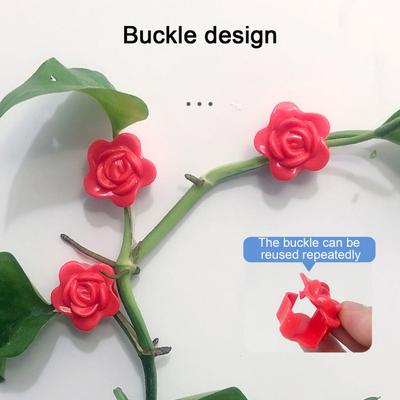 50 pezzi Supporto per stelo di pianta Supporto per pianta rampicante a forma di rosa Supporto per vite da parete Fissaggio riutilizzabile per vite