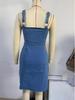 Spring/Summer 2024 Slimming Sleeveless Denim Dress for Women