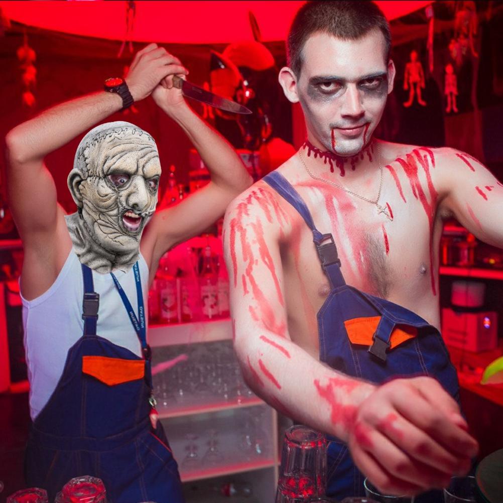 Horror Movie Figure Cosplay Face Cover Latex Face Covering Headwear Halloween Dress Up Costume Prop