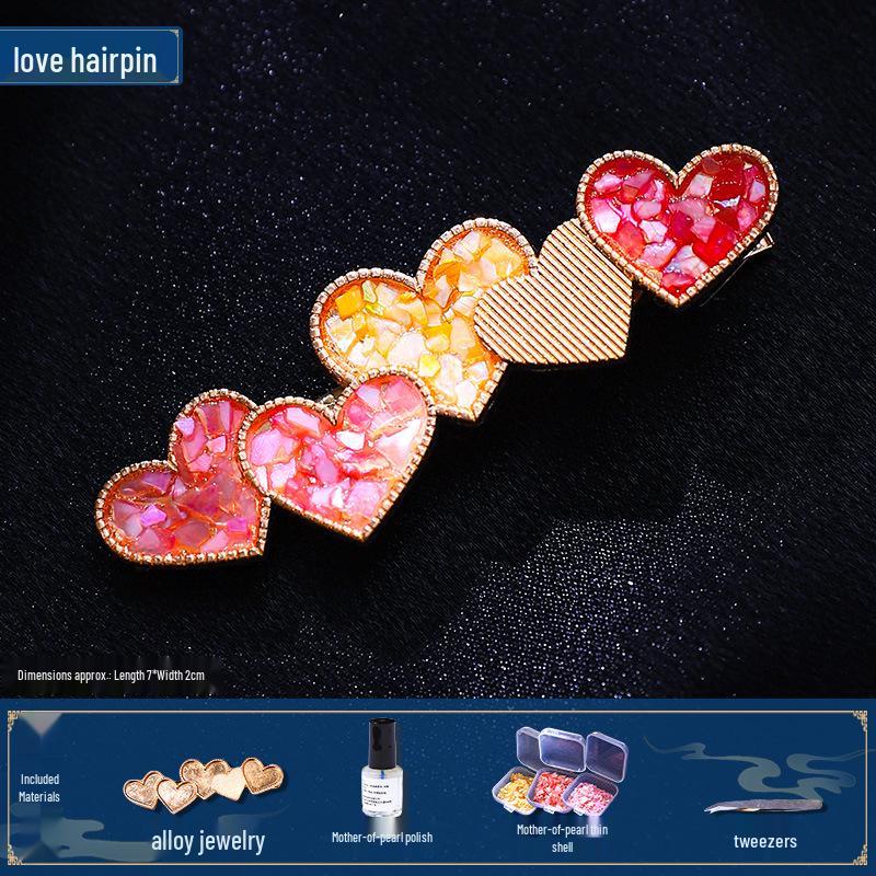 Mother-of-Pearl Hairpin Craft Kit: Brooch & Hairpin Shell Fragments - Perfect Mother’s Day Gift