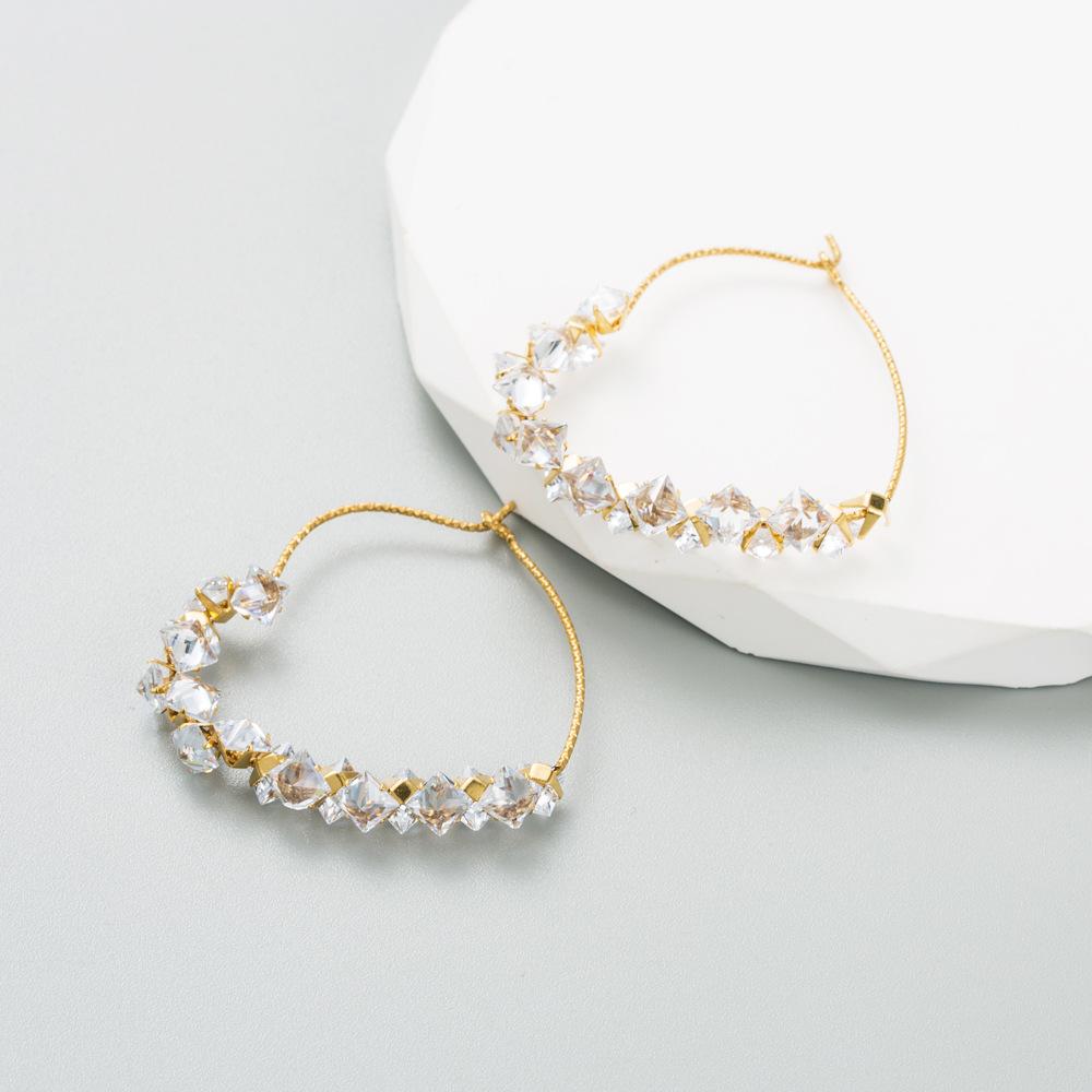 Dámské kruhové náušnice Titanové ocelové náušnice Zirkonové pokročilé univerzální kruhové náušnice