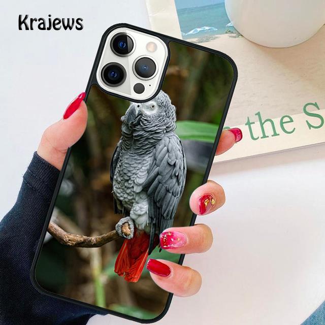 African Grey Parrot soft Phone Case Cover For iPhone 17 Air 16 15 14 plus 12 13 pro max coque Shell Fundas