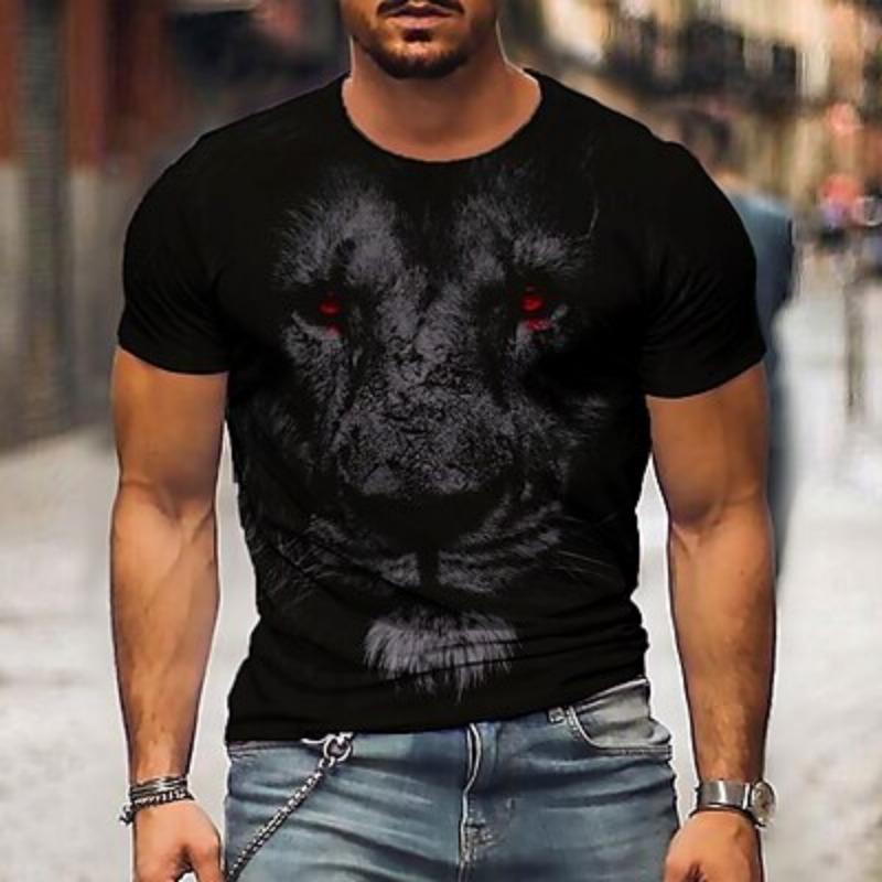 Men's Unisex Animal Graphic Prints T Shirt Short Sleeve T Shirt 3D Print Crew Neck Shirt Sports Designer Casual Outdoor Street Daily