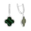 Silver Earrings with Malachite, Cubic Zirconia (60001999)