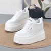 Fashion 10CM Microfiber Leather Vulcanize Women Casual Platform Wedge Chunky Sneakers Spring Autumn Shoes Size 34-40