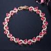 Elegant Tennis Bracelet With Round Cubic Zirconia Stones For Women Simulated Diamonds Wristband Party Accessories