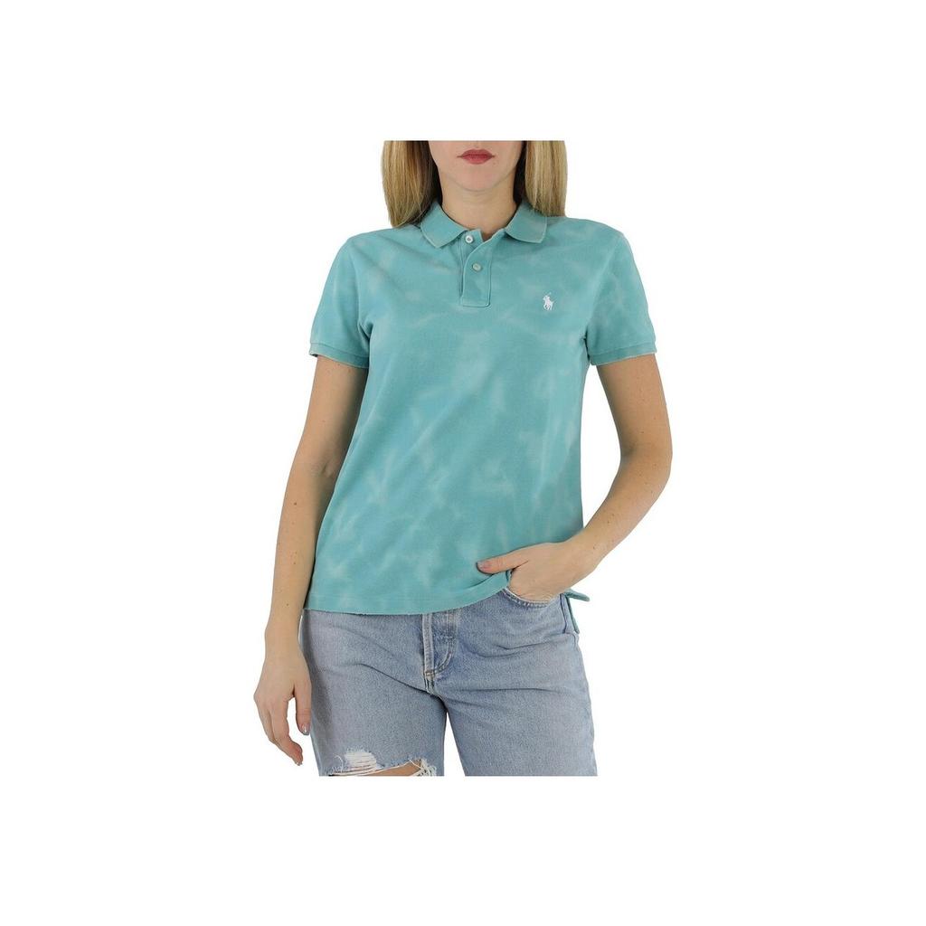 Polo Ralph Lauren Logo Embroidered Slim Fit Short Sleeve Polo Shirt Women tops Green 211792051-002