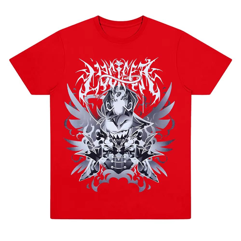 2026 HazbinHotel Lucifer Metal TShirt Aesthetic Lucifer MorningStar for Men Women Cotton Short Sleeve Round Neck Summer Ins