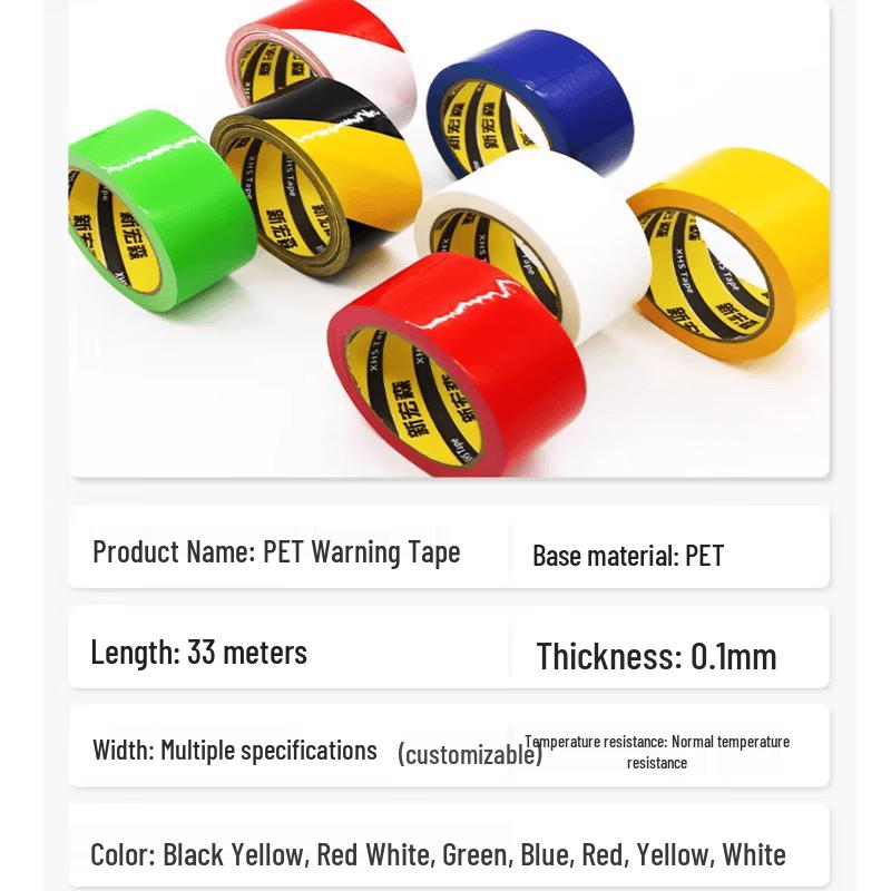 PET Black Yellow Warning Tape