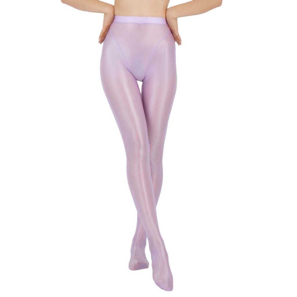 Womens Wet Look Glossy Leggings Elastic Waistband Footed Design Slim Fit Tights Nightclub Dancewear