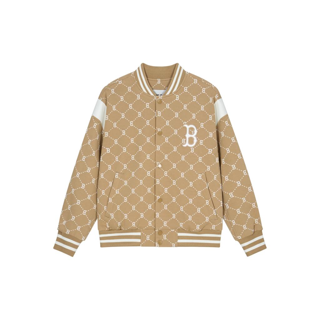 MLB SS24 Boston Red Sox Vintage Floral Jacket Spring Autumn Fashion Baseball Coat Unisex Jacket Light-Camel 3AJPM0641-43CAL