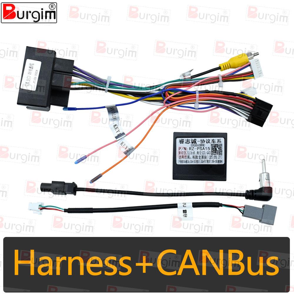 

Car Radio Fascias Frame For Peugeot 3008 2009-2016 9 inch 2DIN Stereo Panel 16PIN Harness Wire Canbus Box Power Cable Adapter only cable canbus