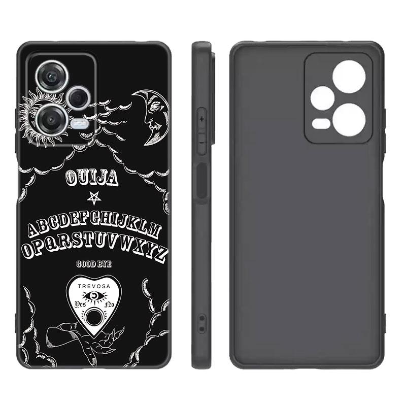 Witches Moon Tarot Witch Ouija Black Silicone Phone Case For Xiaomi Redmi Note 9 10 11 11S 11T 12 13 Pro 5G Plus 9S 10S 12S