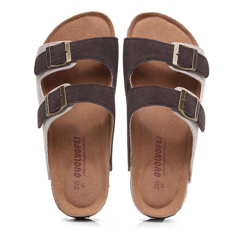 Mote 16 stil Kvinner Menn Korktøffel Kvinner Sommer Blandet Farge Casual Strand Slip on Flip Flops Slides Sko Pluss Størrelse 35-46