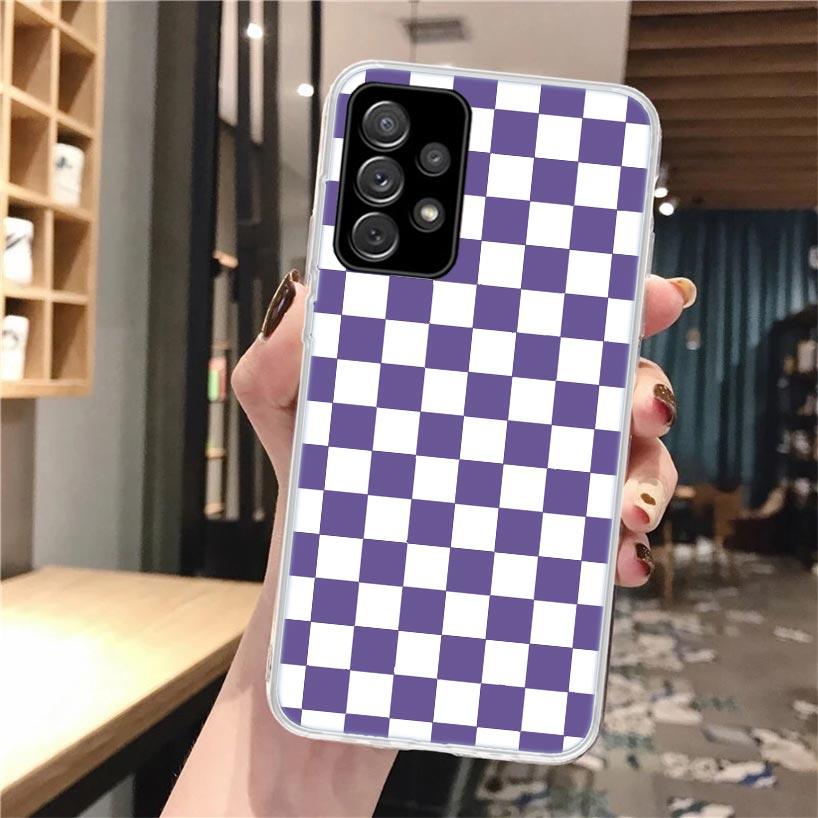 Retro Classic Chess Board Grid Phone Case For Samsung Galaxy A56 A55 A54 A53 A16 A15 A14 A13 A36 A35 A34 A33 A26 A25 A24 A23 A05