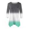 Women's Fashion Casual Crew-neck Gradual Print Seven-point Sleeve Shirt Belted Loose Comfortable Top