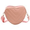 Sweet heart-shaped small bag, new fashion embroidered women's bag, shoulder messenger bag, women's mobile phone bag.