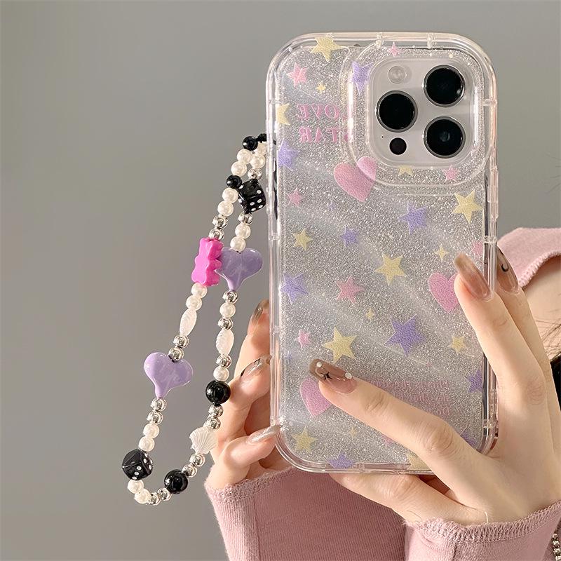 Zhitai iPhone 13 Case: Glitter Soft Shell with Bracelet, Compatible with iPhone 12/13/14/15/16 and X/XS/XR.