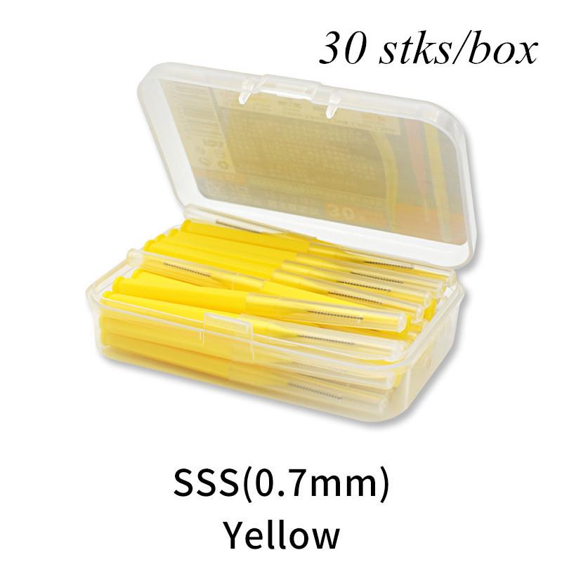 30 pièces/boîte soins dentaires dents orthodontiques I Type brosse à cheveux doux nettoyage brosse interdentaire